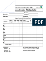 Proximity Warning Alarm System - PWAS Daily Checklist: Hawiyah Unayzah Gas Reservoir Storage Project (HUGRS)