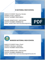 Margen National High School: Kennethroy - Matuguina029@Deped - Gov.Ph