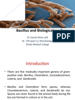 Bacillus and Biological Warfare: Dr. Samah Binte Latif M - Phil (Part-1), Microbiology Dhaka Medical College