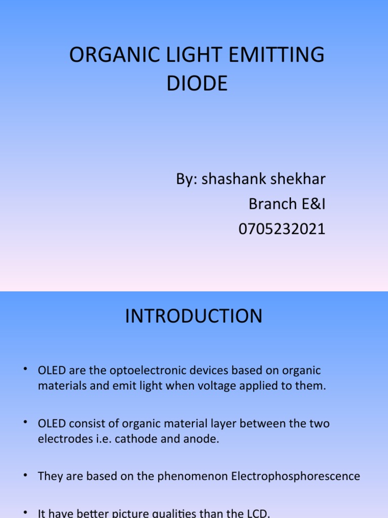 Organic Light Emitting Diode | PDF | Computers