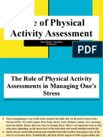 Role of Physical Activity Assessment: Hans Edwin Y. Maybituin Stem 11 A