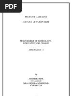 Product Date Line History of Computers: Management of Technology, Innovation and Change