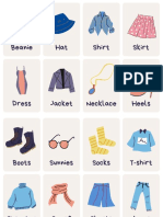 Clothes We Wear Lined Illustration Flashcard Sheets