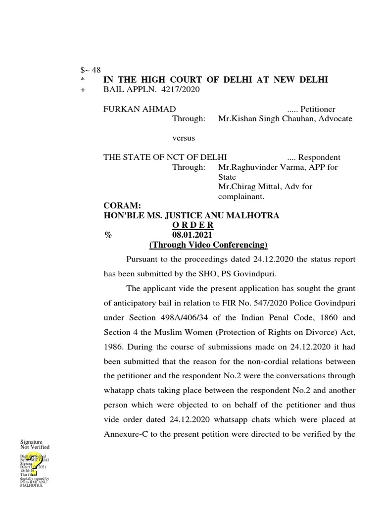In The High Court of Delhi at New Delhi Signature Not Verified PDF