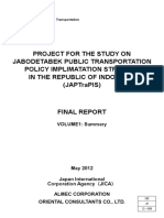 Project For The Study On Jabodetabek Public Transportation Policy Implimatation Strategy in The Republic of Indonesia (Japtrapis)