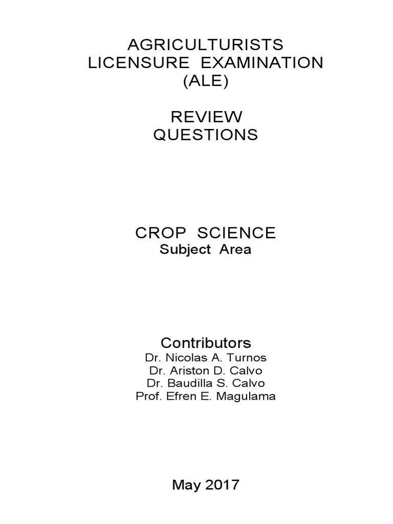 Ale 2017 Crop Science 600 Questions (Updated) PDF Cellular