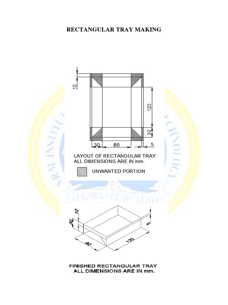 Rectangular Tray Making | PDF | Sheet Metal | Metalworking
