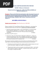 MGMT 702 Fall 2021 Research and Case Analysis No. 1 (10%) Part B (Warren Buffett and Berkshire Hathaway Inc.) - Questions