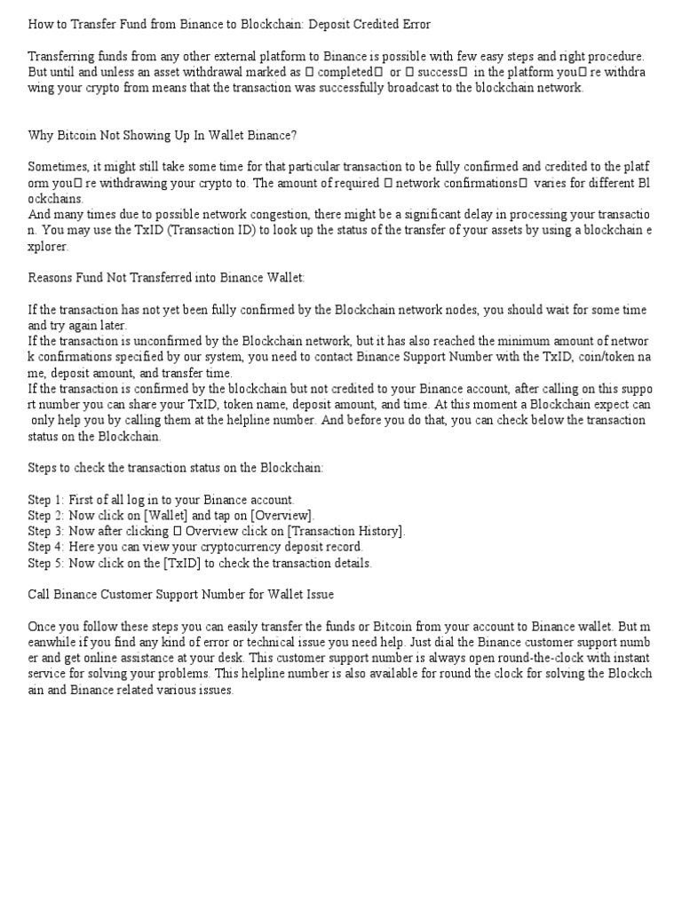 Call Binance Customer Support Number For Wallet Issue | PDF |  Cryptocurrency | Information Technology