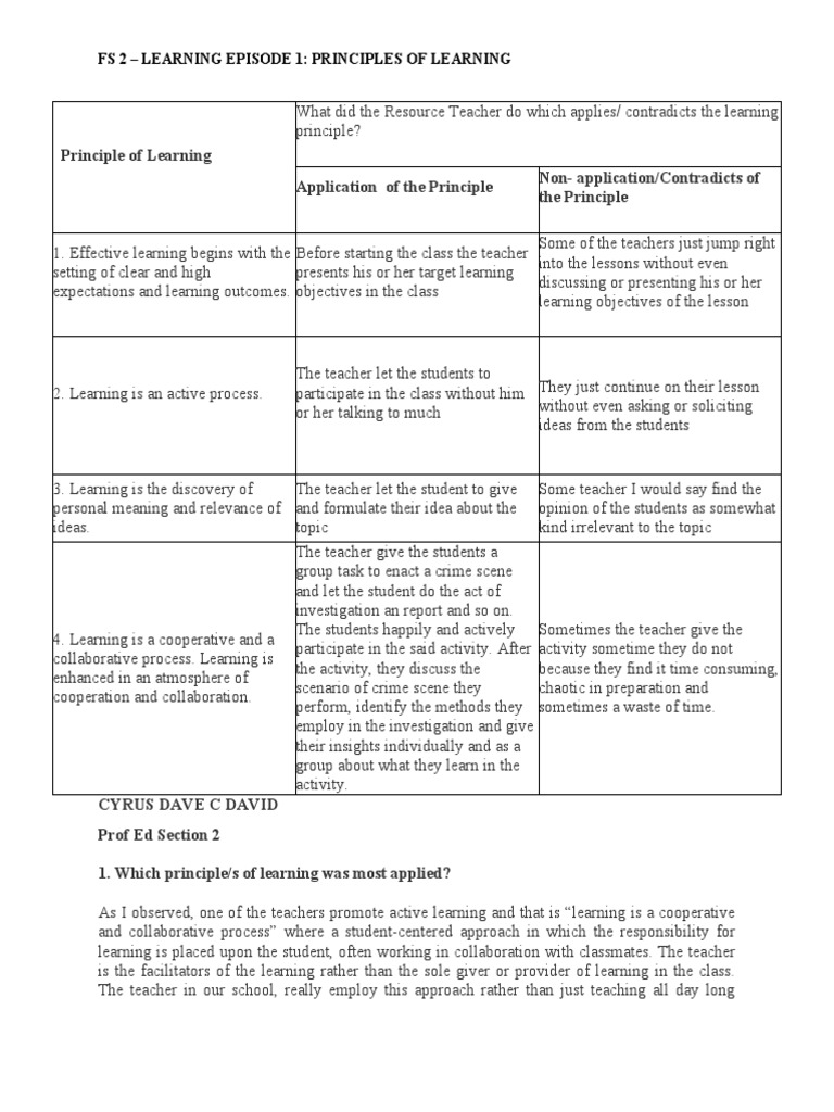 Principles of Active Learning in Education | PDF | Learning | Teachers