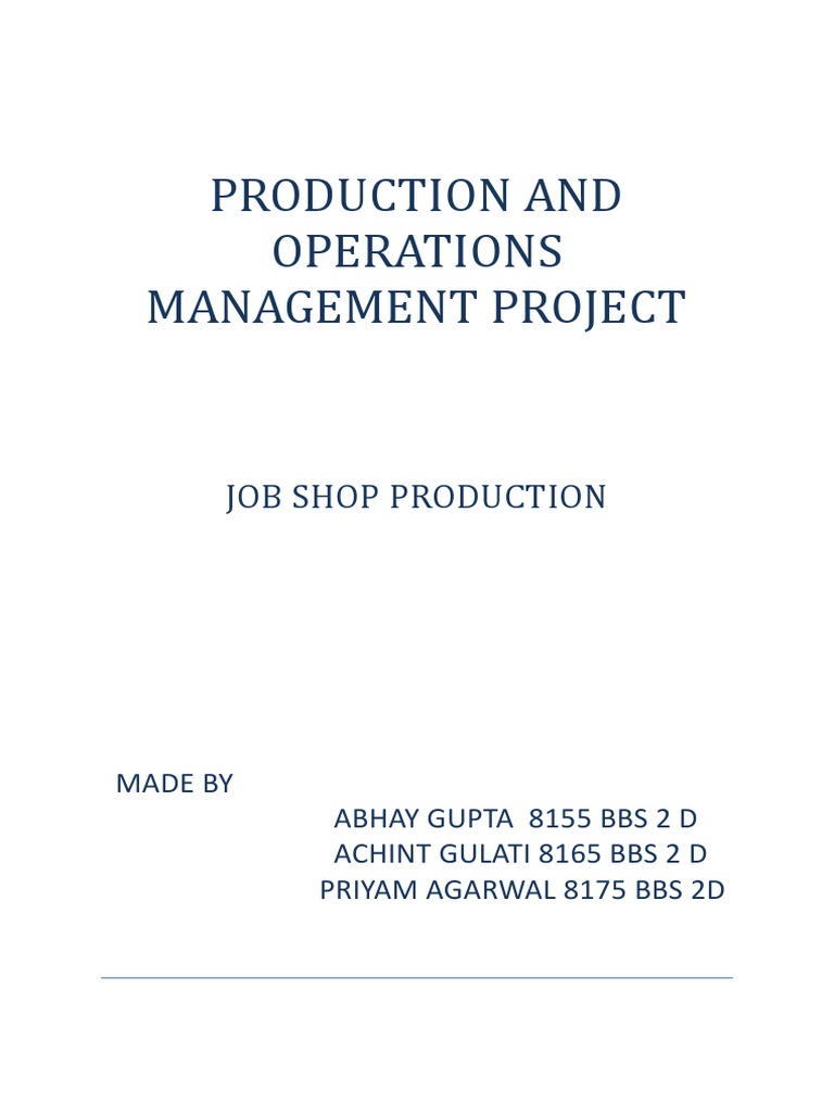 Job Shop Production Management Insights | PDF | Logistics | Mass Production