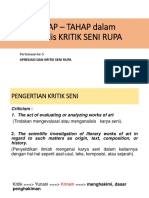 Pertemuan Ke 5 Tahap-Tahap Kritik Seni