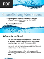 Domestic Grey Water Reuse in Cisterns