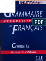 CLE International - Grammaire Progressive Du Français - 600 Exercices - Niveau Intermédiare 2003 Corrigés