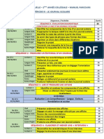 Planification Annuelle - 2 Année Collégiale - Manuel Parcours Période Iii: Le Journal Scolaire