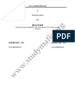 Java Card: A Seminar Report On