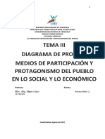 Diagrama Tema Iiimedios de Participación y Protagonismo Del Pueblo en Lo Social y Lo Económico
