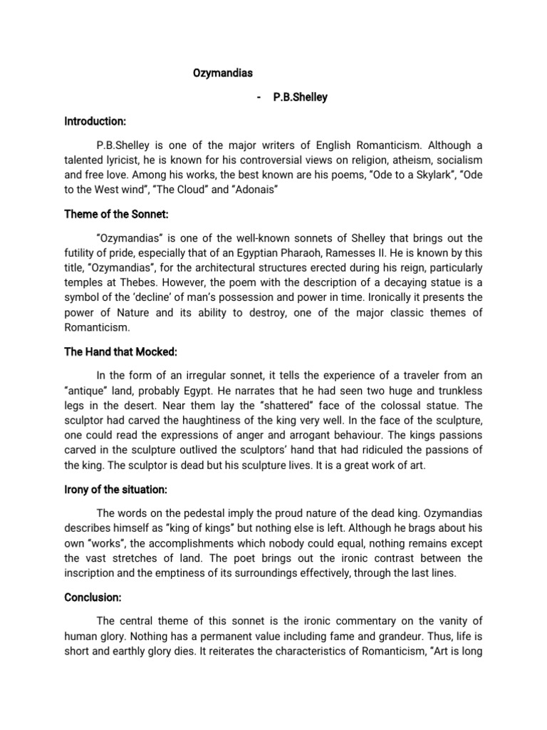 Ozymandias PDF