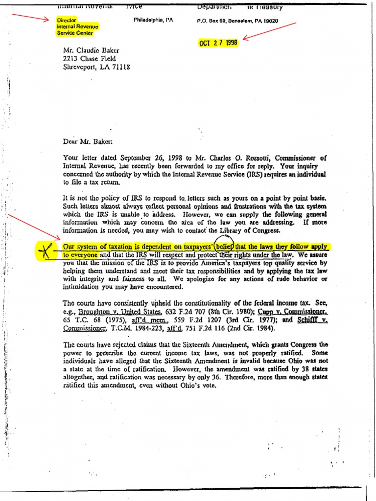 IRS response Letter Internal Revenue Service Ratification IRS response Letter Internal Revenue Service Ratification
