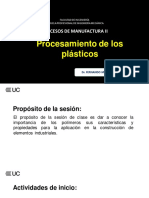 Procesamiento de Los Plásticos: Procesos de Manufactura Ii