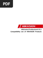 HikCentral Professional V2.1 Compatibility List of HIKVISION Products 20210705