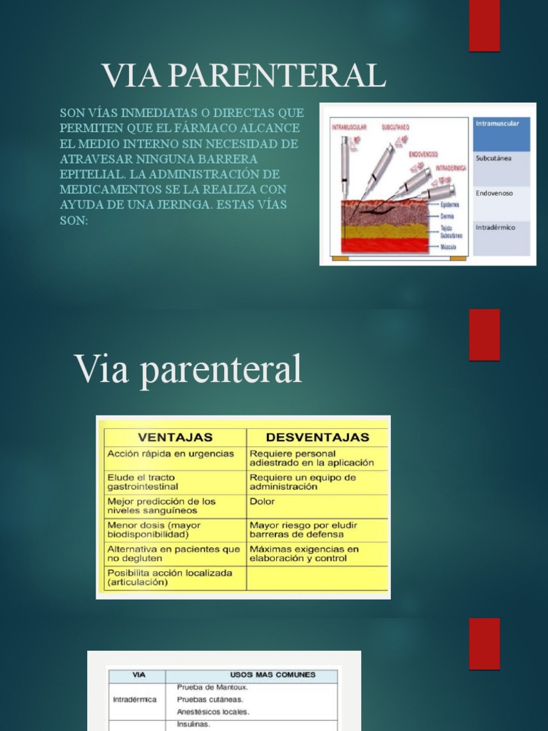 Via Parenteral PDF Terapia intravenosa Inyección (medicina)