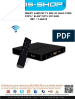 Guide d'utilisation Mini PC Android TV BOX 4K Quad Core Lollipop 5.1 Bluetooth WiFi 8Go