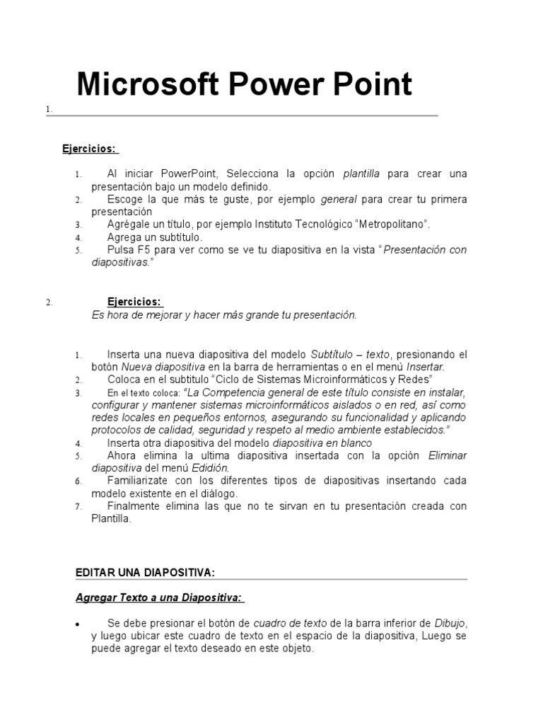Practicas - Microsoft Power Point | Descargar gratis PDF | Microsoft ...