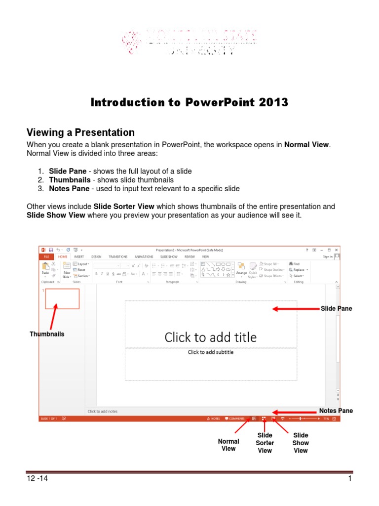 PowerPoint 2013 Basics and Setup Guide | PDF | Page Layout | Microsoft ...