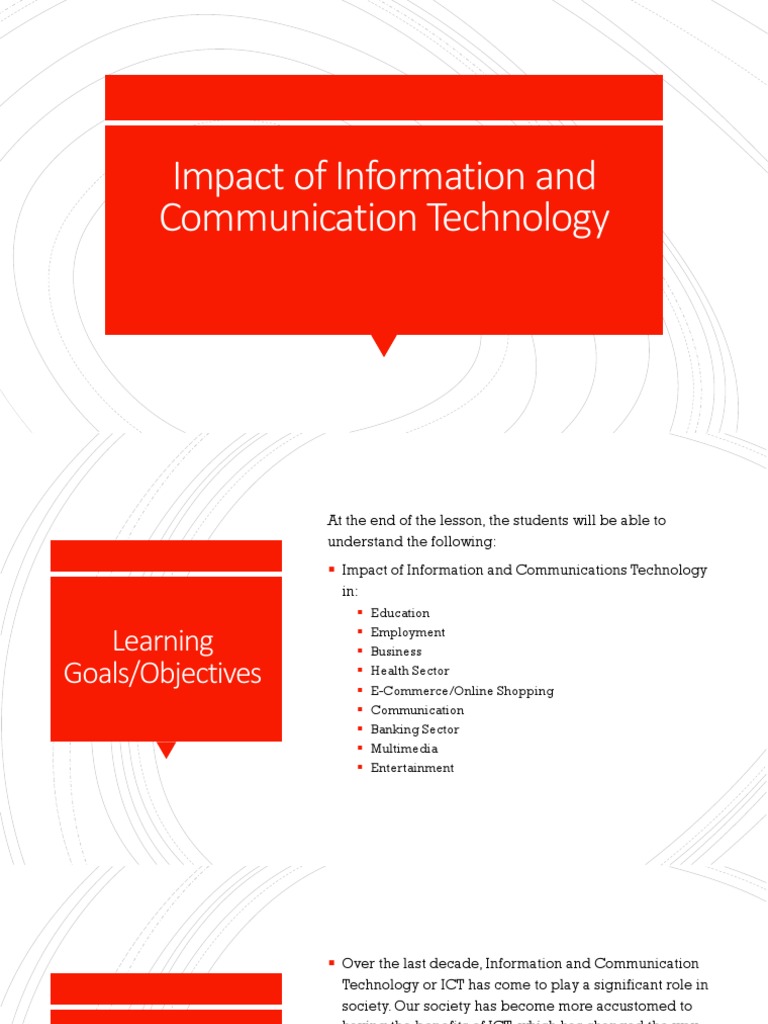 Impact of ICT on Education and Society | PDF | Educational Technology ...