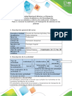 Guía de actividades y rúbrica de evaluación - Paso 2 - Conocer la nutrición y el transporte de solutos en las plantas