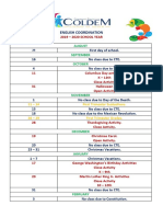 2019-2020 School Year. English Coordination