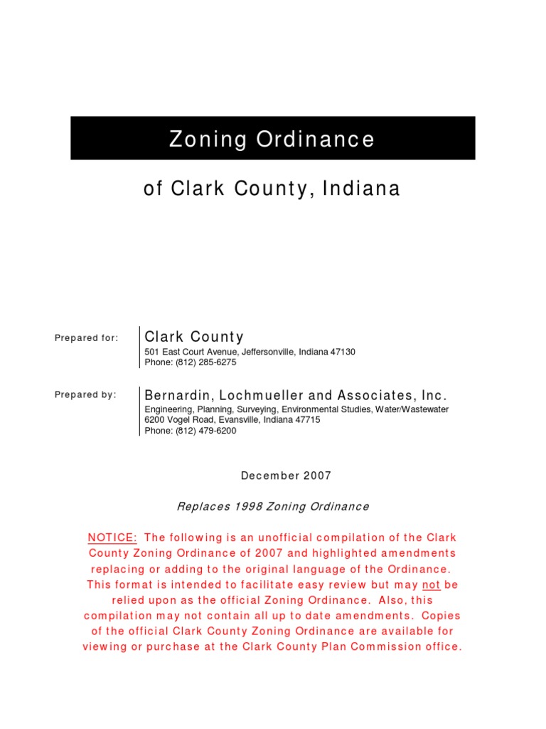 Clark County Indiana Zoning Ordinance 2007 Download Free PDF Flood