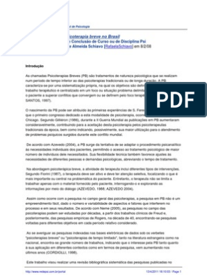 PDF) Escala de Aliança Psicoterápica da Califórnia na versão do paciente