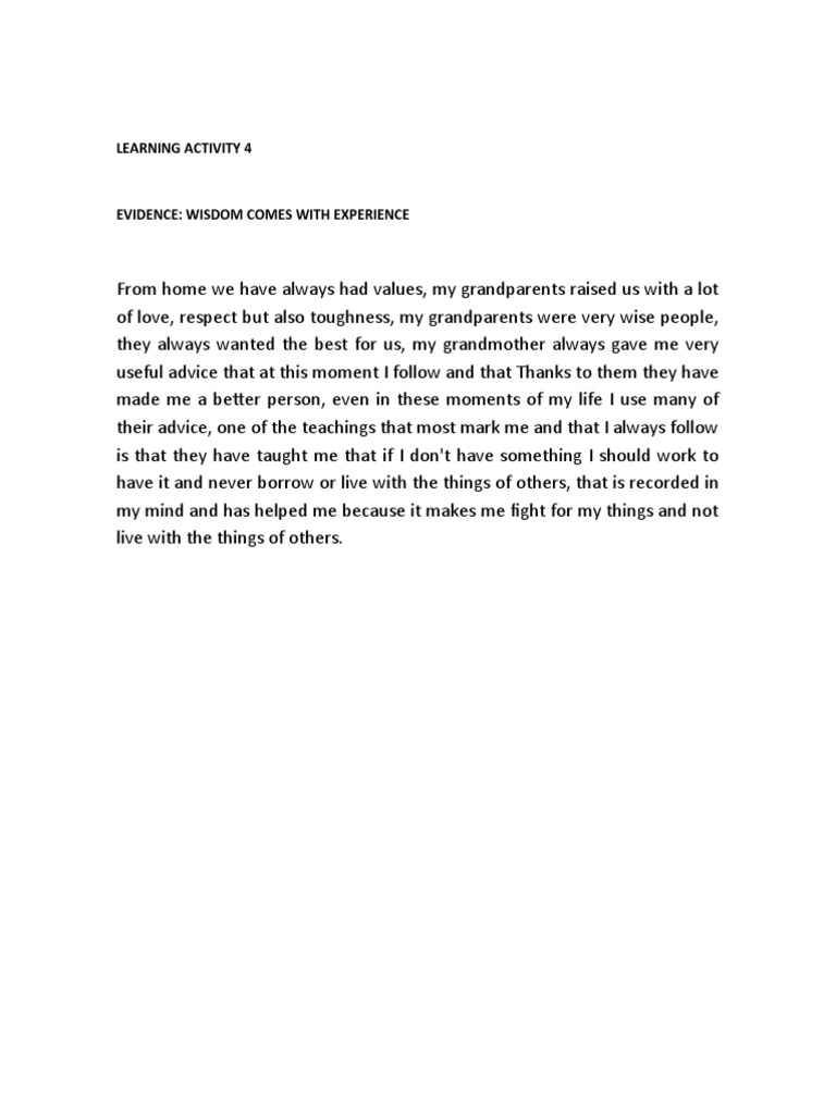 Learning Activity 4 | PDF | Wellness | Lifestyle