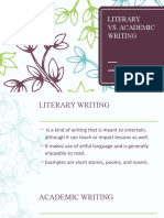 LITERARY vs ACADEMIC WRITING