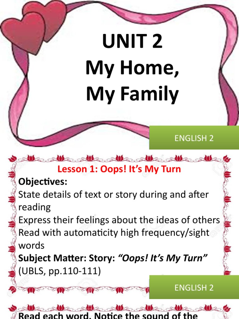 My Family and Home: English Lessons | PDF | Verb | Spider