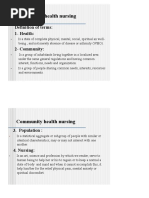 Community Health Nursing: Definition of Terms: 1-Health