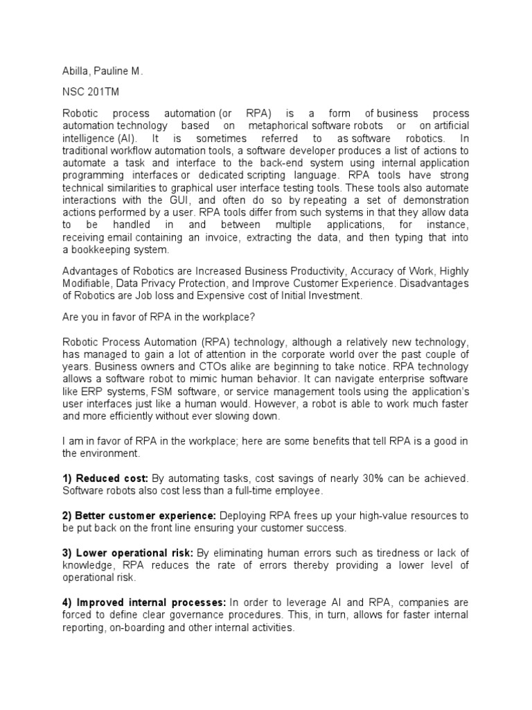 Benefits and Challenges of RPA in Business | PDF | Systems Engineering ...