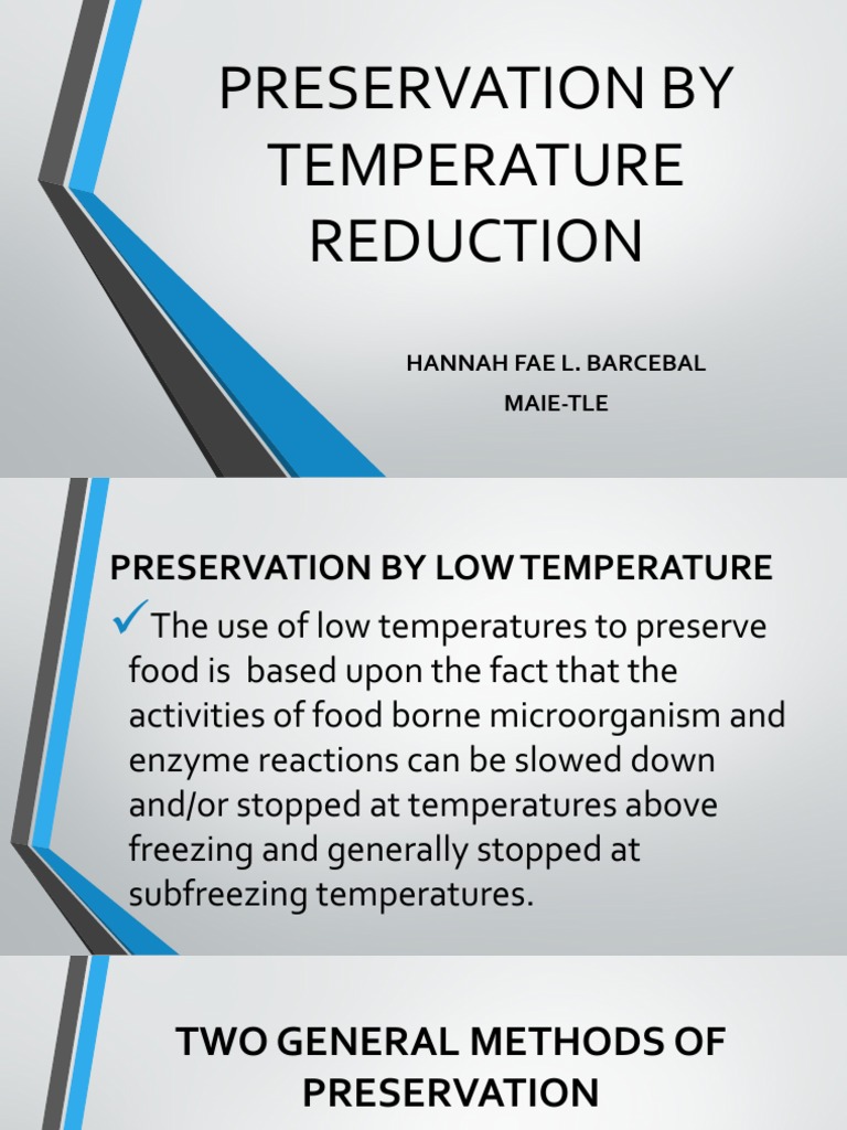 Low-Temperature Food Preservation Techniques | PDF | Food Preservation ...