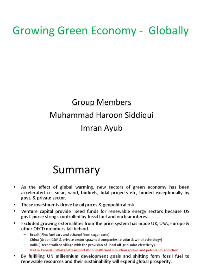 Green Economy Growth and Human Cooperation | PDF | Economics | Economic ...