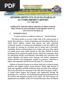 Gulayan Sa Paaralan Accomplishment Report