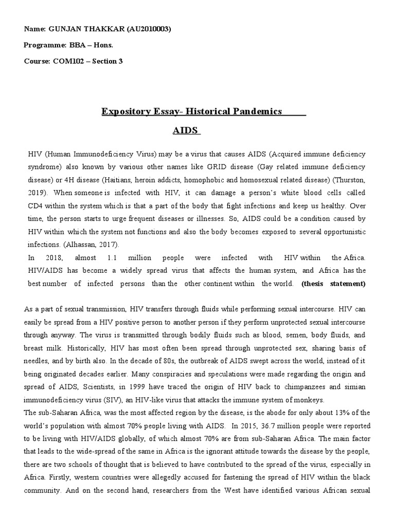 Expository Essay - Gunjan | PDF | Hiv/Aids | Hiv