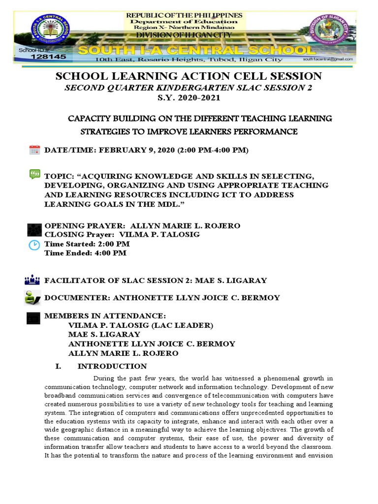 Lac Session 2 2nd Quarter Bermoy | PDF | Educational Technology | Learning