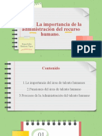 Taller La Importancia de La Administración Del Recurso Humano