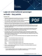 Caps On International Passenger Arrivals - Key Points: 7 September 2021