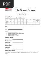 The Smart School: Session 2021-22 Subject: English Class: VI Duration 35 Minutes