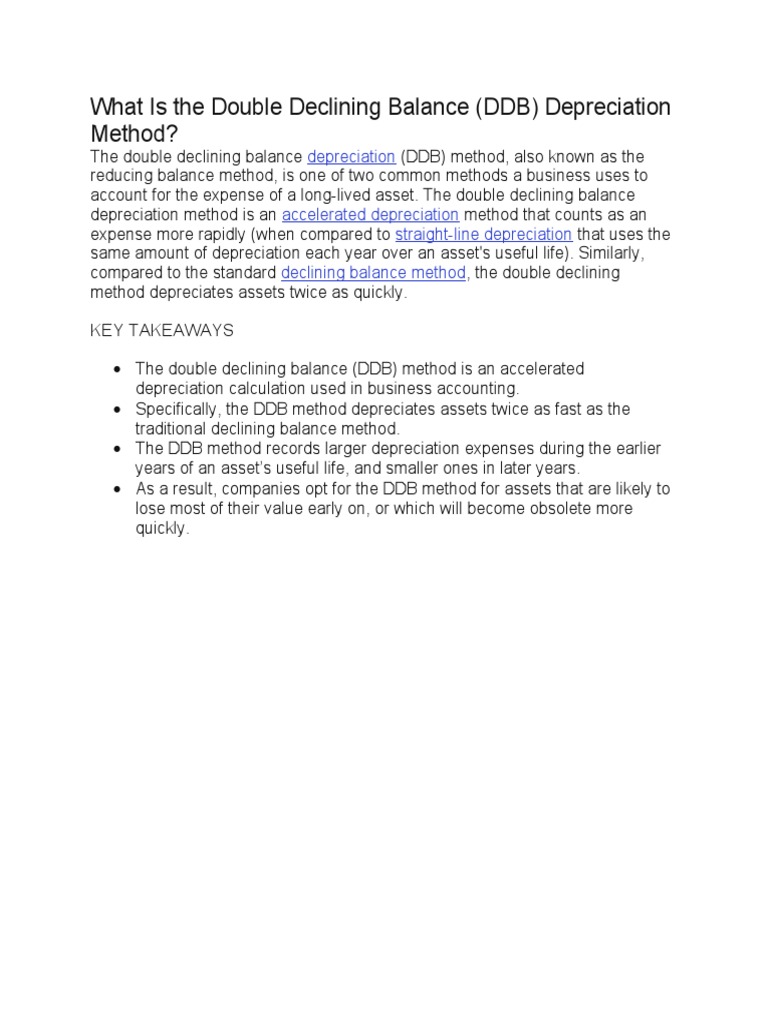 What Is The Double Declining Balance | PDF