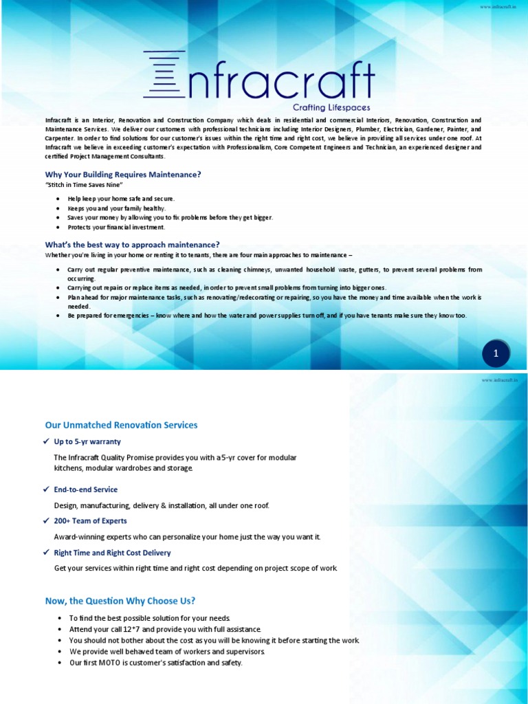 Catalogue For Infracraft Residential and Corporate 05062019 | PDF ...