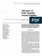 Allocation of Order Quantity Among Suppliers: Andrew